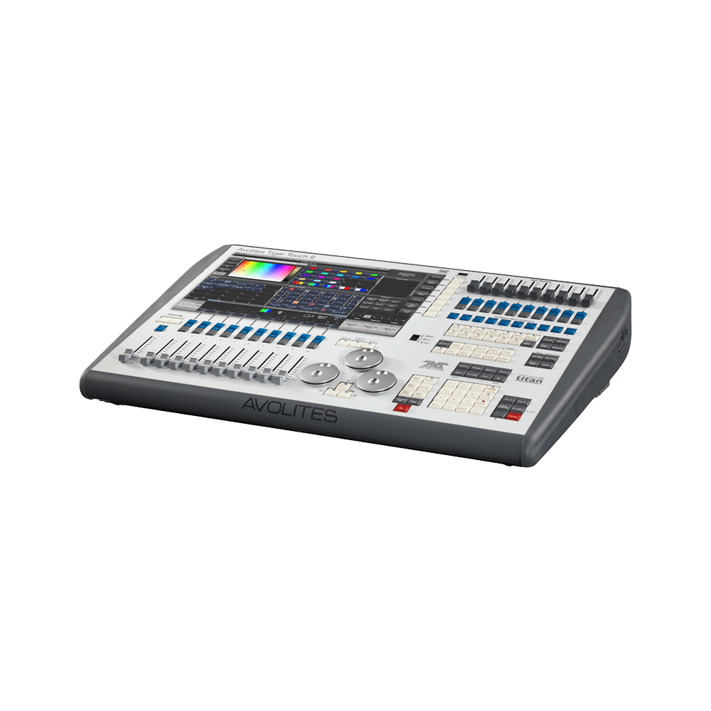 The Avolites Tiger Touch II Lighting Console is the most specified Titan console with increased processing power and a faster graphics engine.